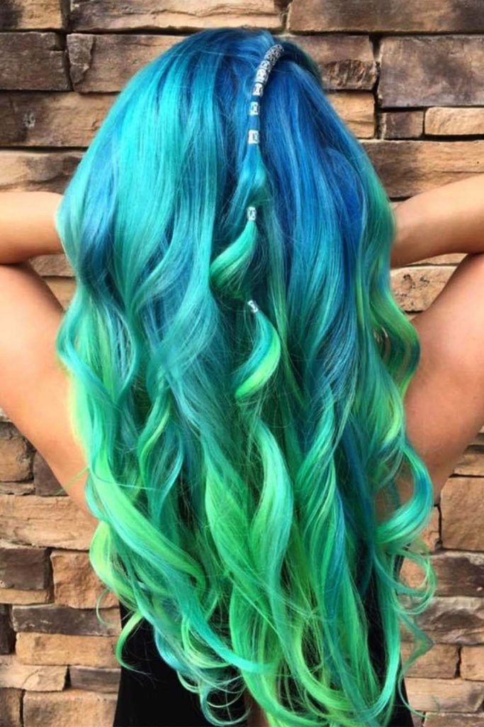 Blueish Green Forest Princess Braid