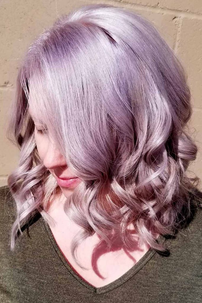 Lavender Highlights in Cool Toned Blonde Hair