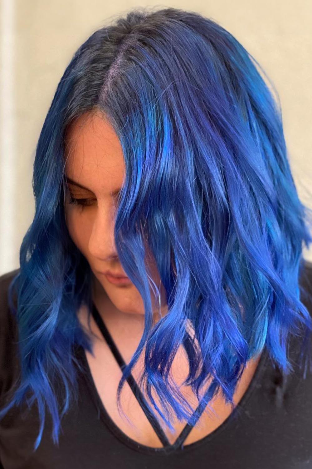 Blue Balayage Hair Idea