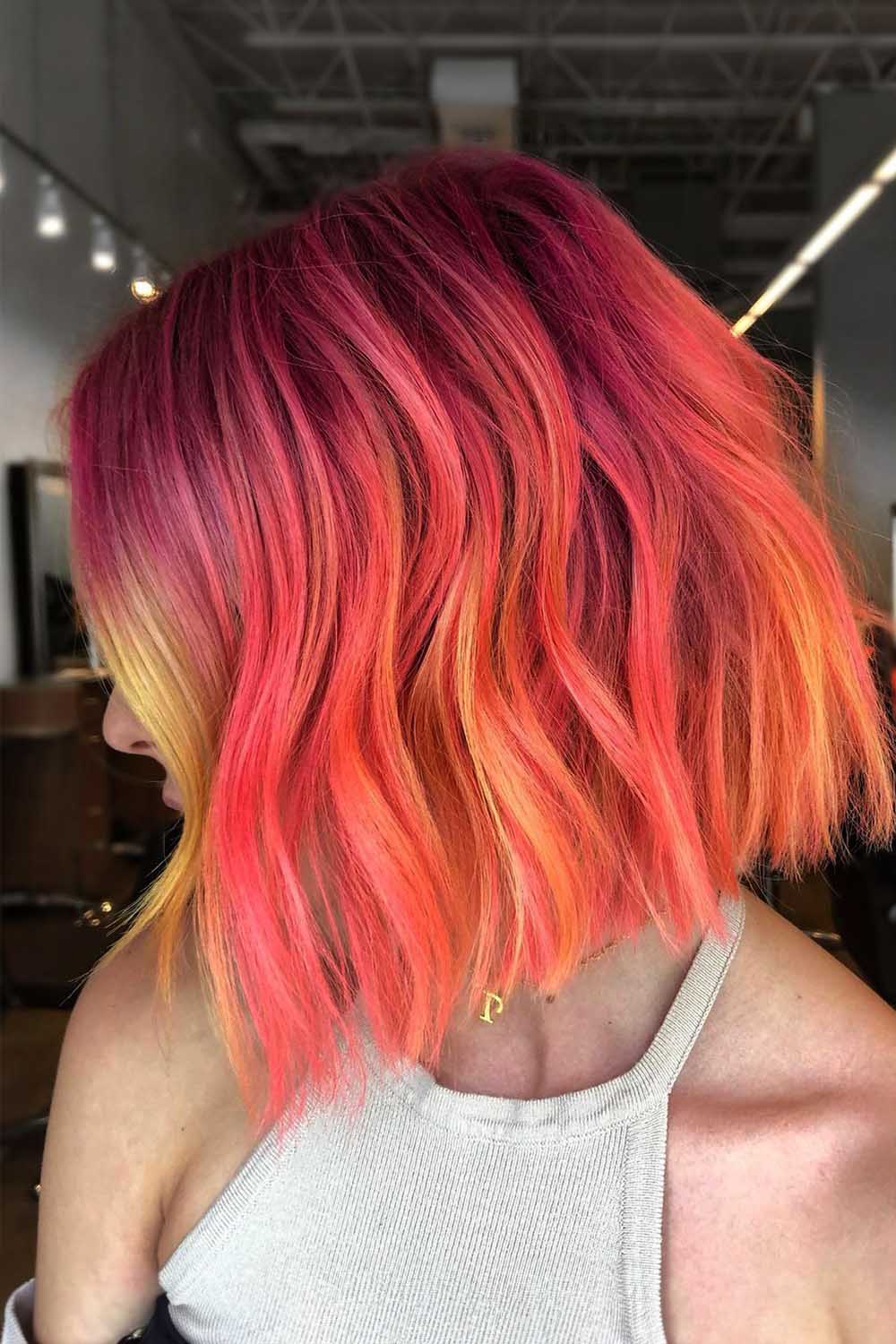 Orange to Pink Balayage