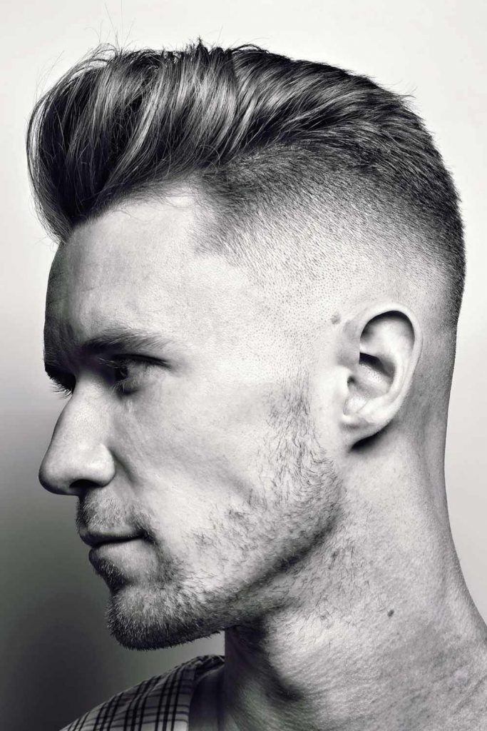 Pompadour + Skin Fade Hairstyles
