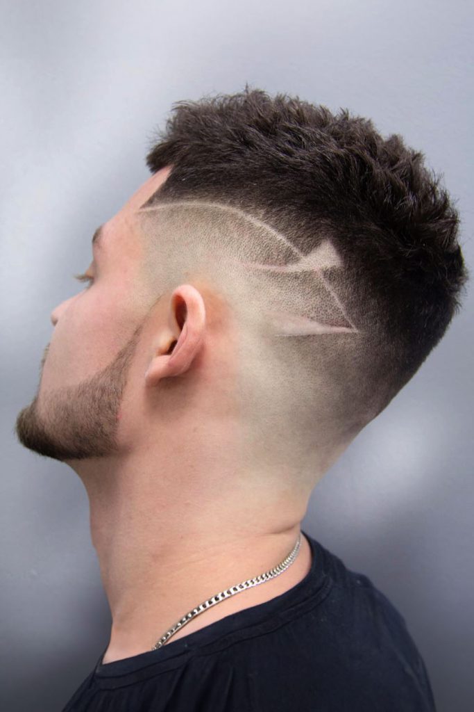 Cut With Fade And Hair Tattoo