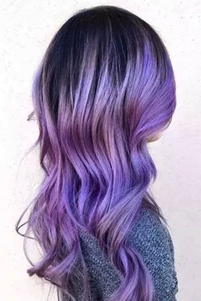 Lavender Hair with dark Roots