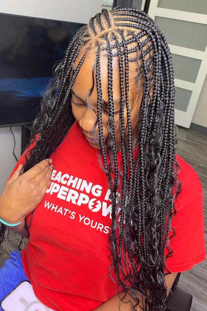 Bohemian Braids on Criss-Cross Natural Hair #bohobraids #bohemianbraids #braids