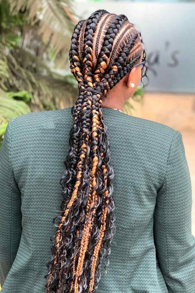 Boho Braids Low Ponytail #bohobraids #bohemianbraids #braids