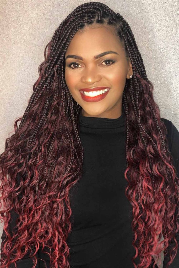 Bohemian Burgundy Braids #bohobraids #bohemianbraids #braids