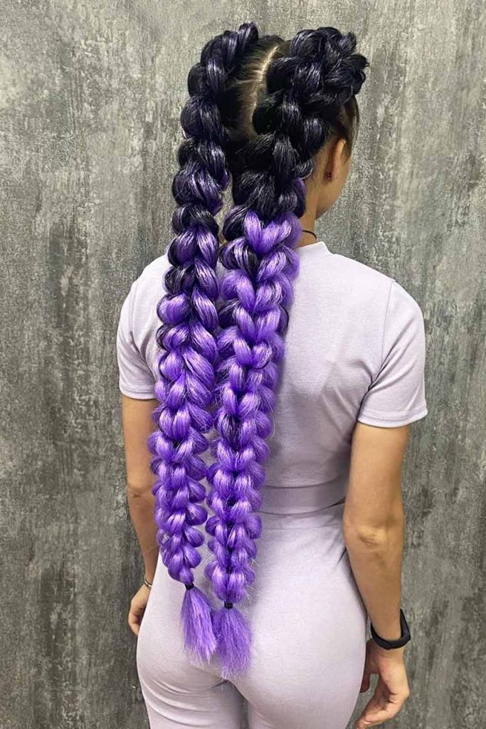 3D Pull Through Purple Braids