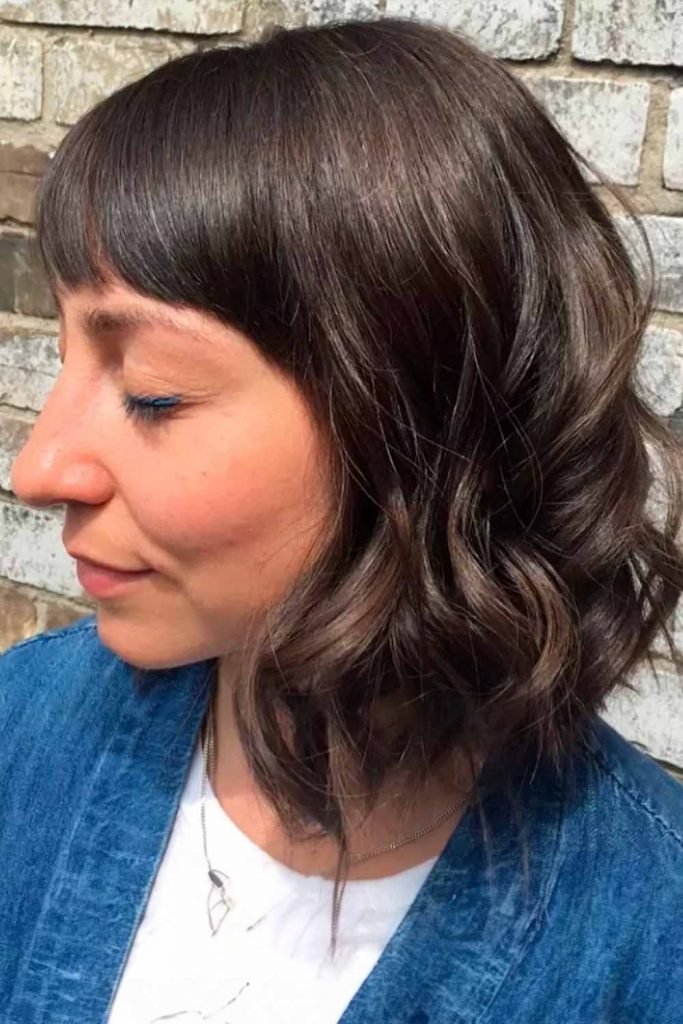 Brunette Bob Hair Cuts with Bangs