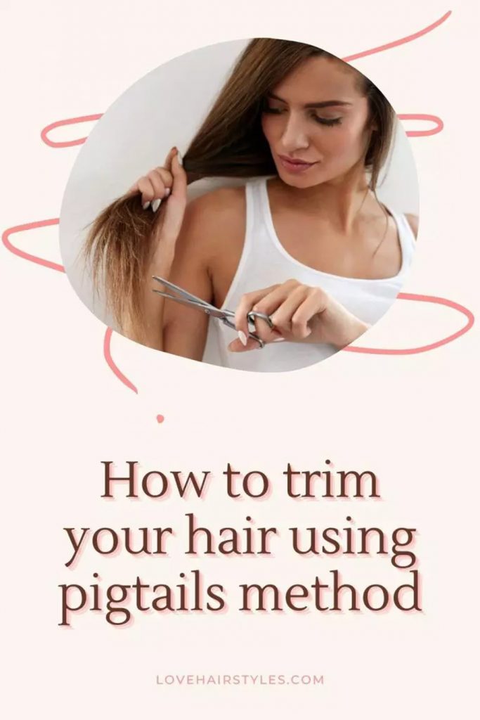 How to trim your thick hair using pigtails