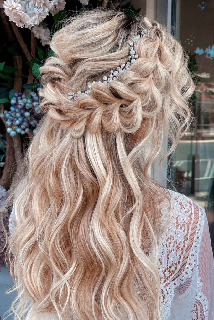 Blonde Waterfall Braids with Accessories