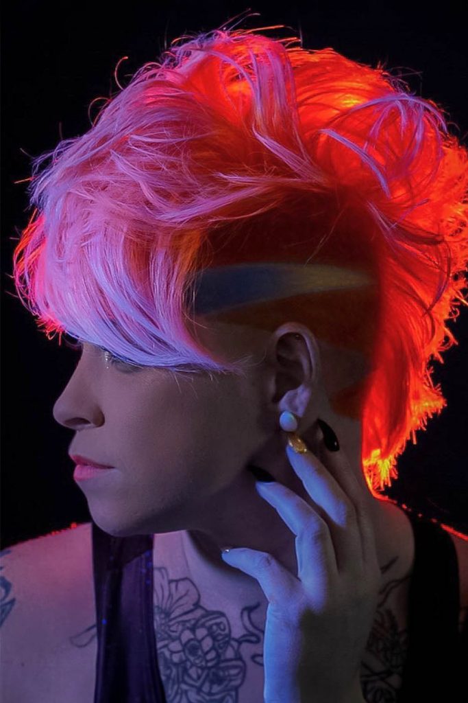 Neon Pink Messy Mohawk 