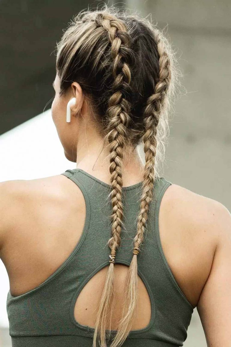 Sporty Hairstyles Volleyball Hair Style Two Braids 768x1152 