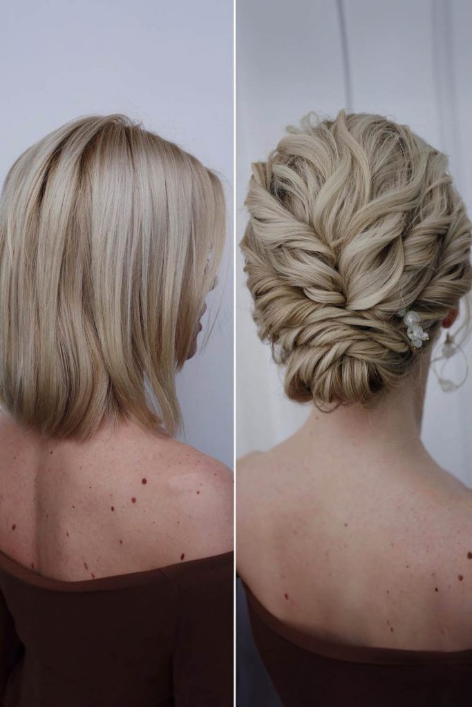 Interesting Ideas for Short Wedding Hairstyle with Accessories