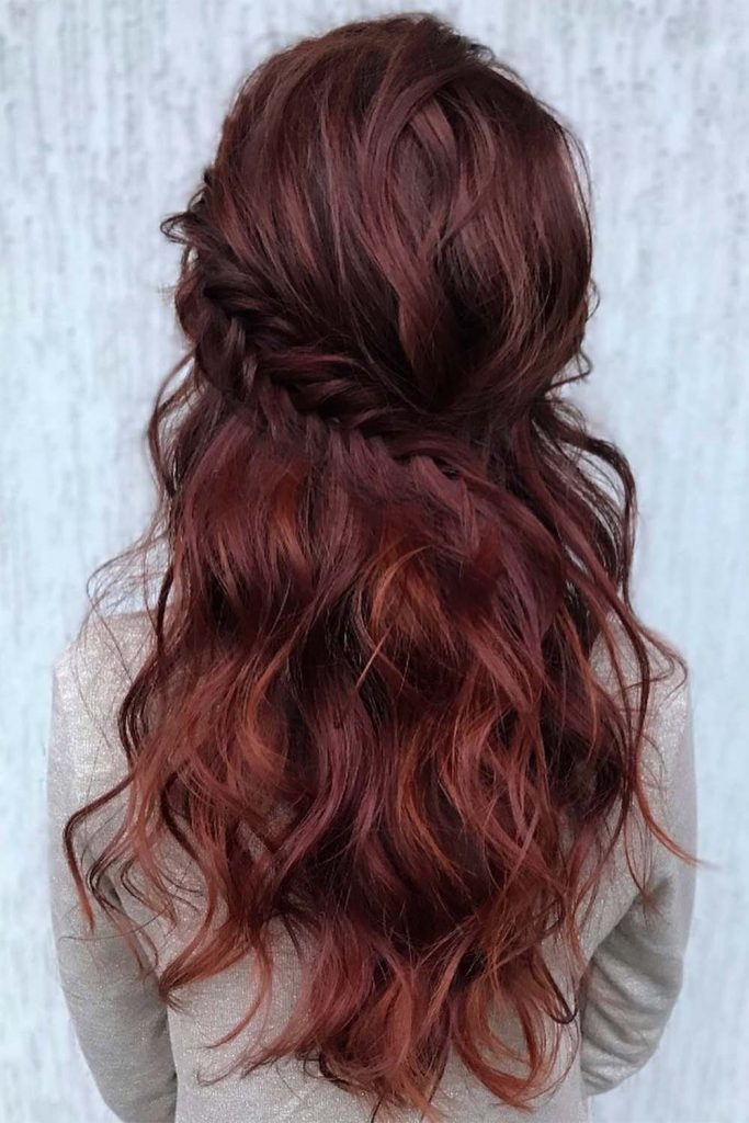 Romantic Wavy Hairstyle with Snake Braid