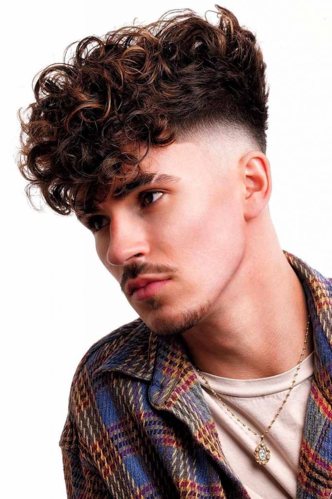 Medium Length Curly Hair with Undercut