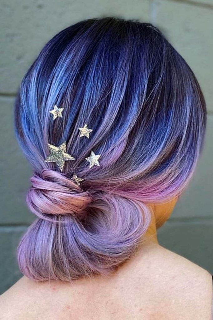 Dark Purple Roots Into Ash Hair Color