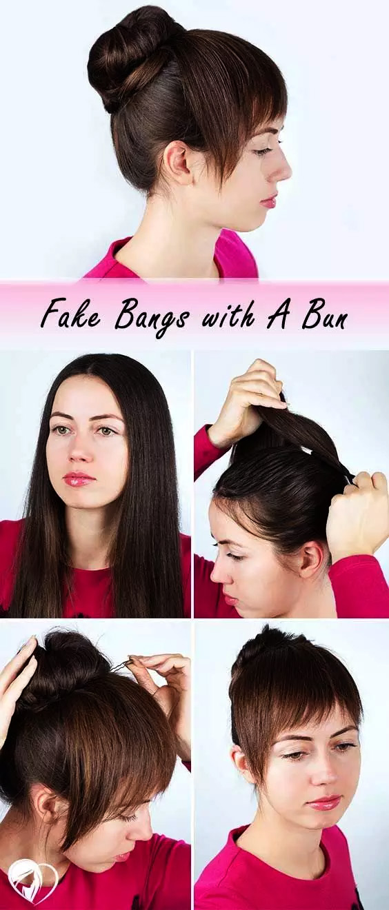 Fake Bangs With A Bun Method
