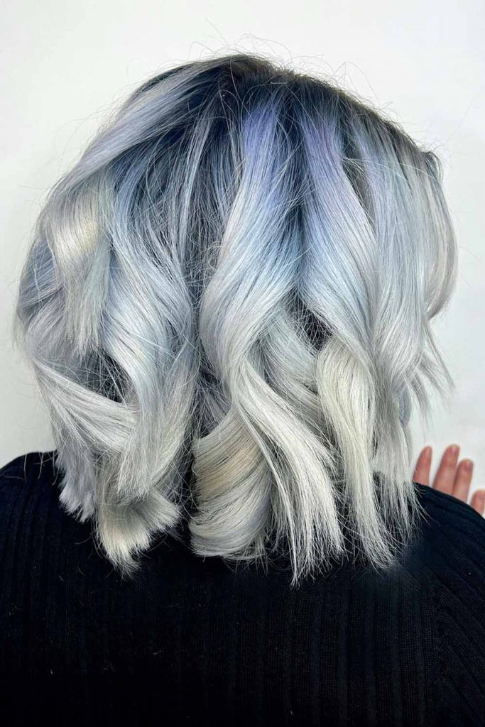 Light Blue and Grey Ombre Hair