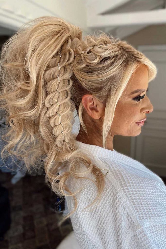 Messy Ponytail with Side Braid