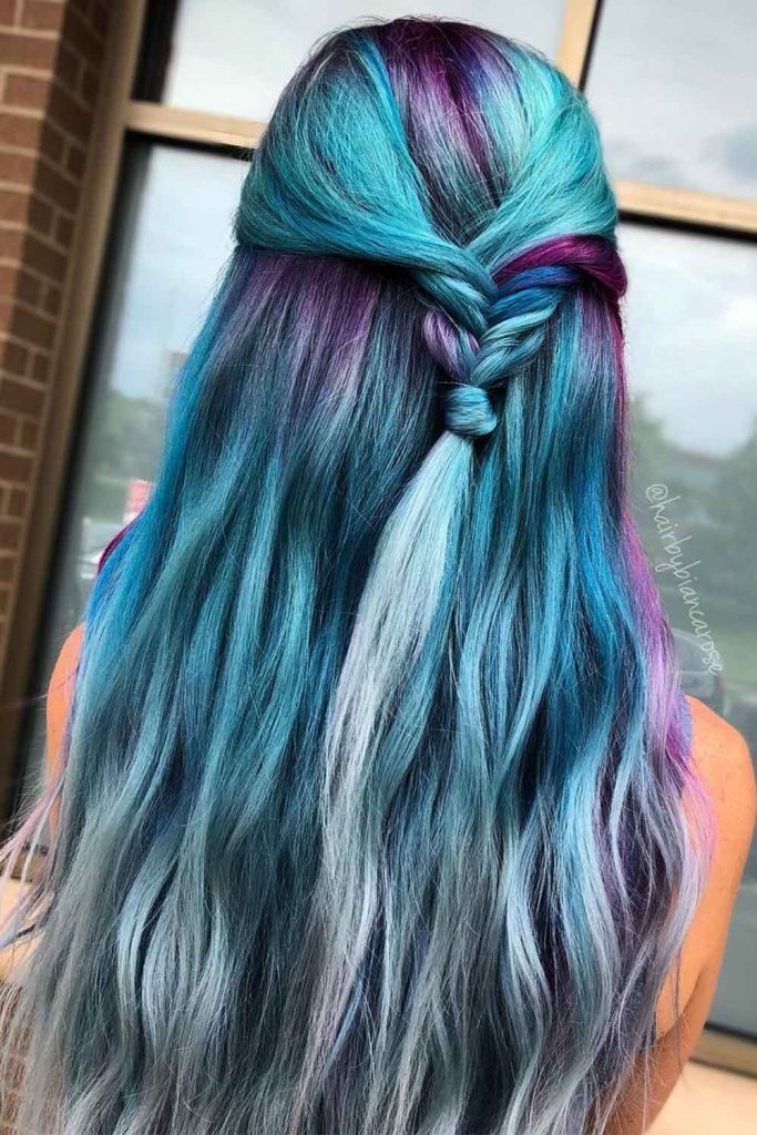 Mermaid Hair  Green and Silver Ombre 