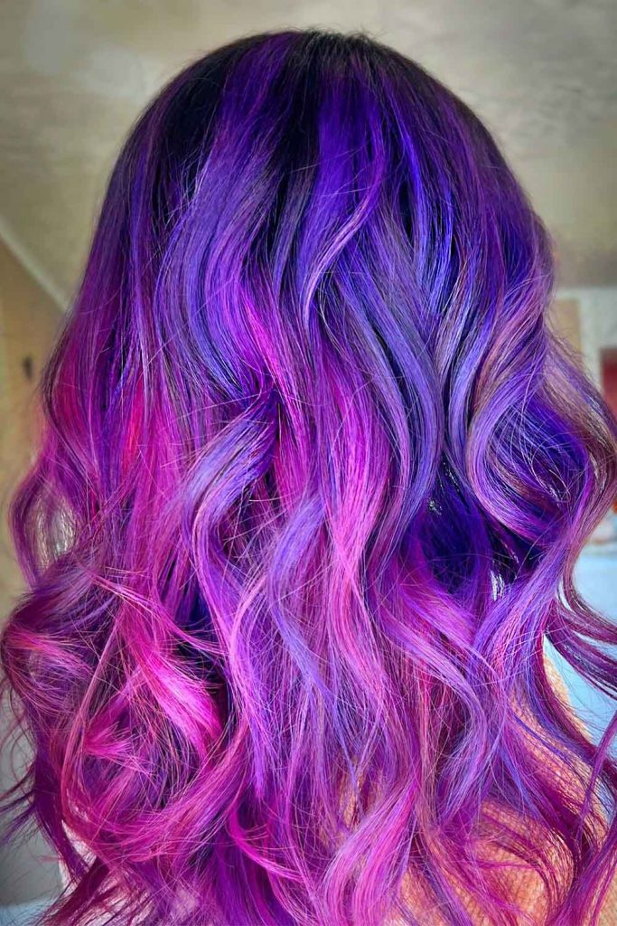 Pink-To-Violet Hair Color
