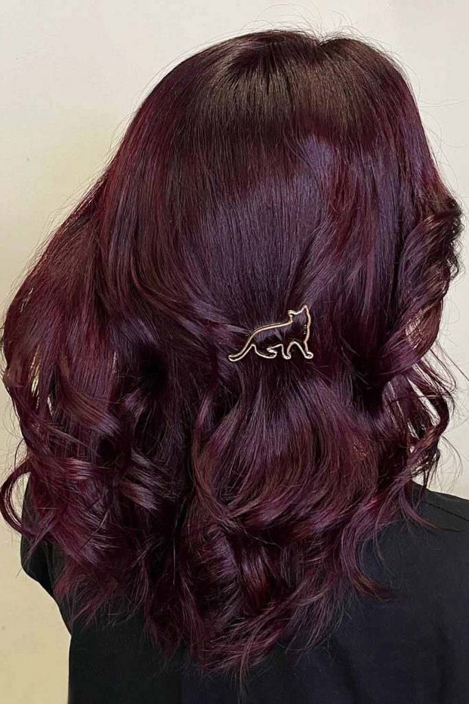 Thick Purple Chestnut Luster #trendyhair #wintercolorshair #wintercolors