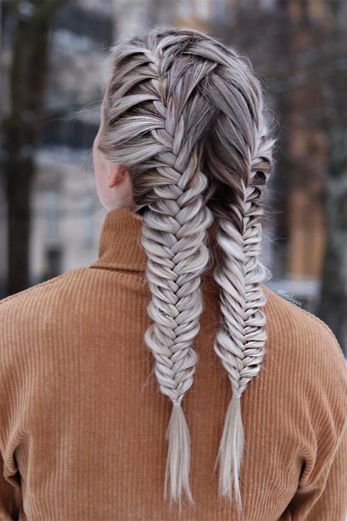 A Stylish Hairstyle With Fishtail Braid Technique