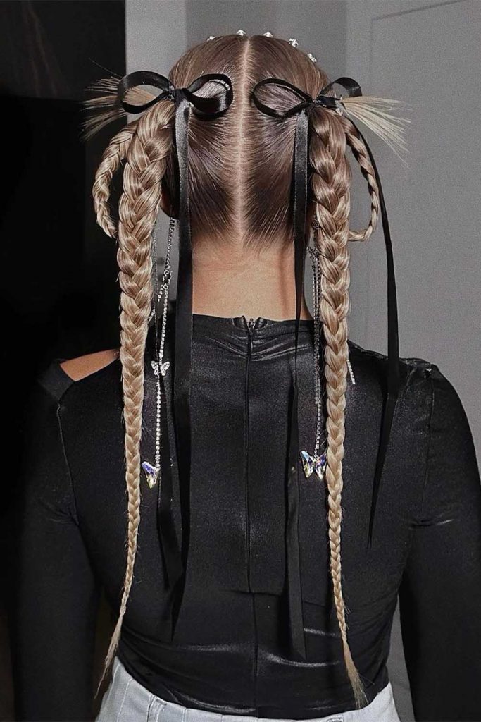 A Playful Two Braids Hairstyle