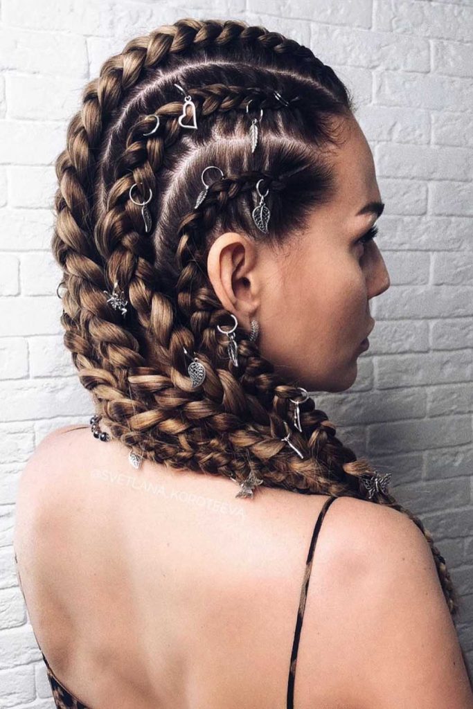 Side Braids Lagertha Style with Accessories