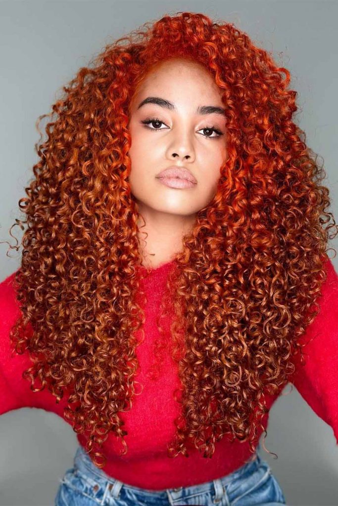 Red Ombre for Long Curly Hair