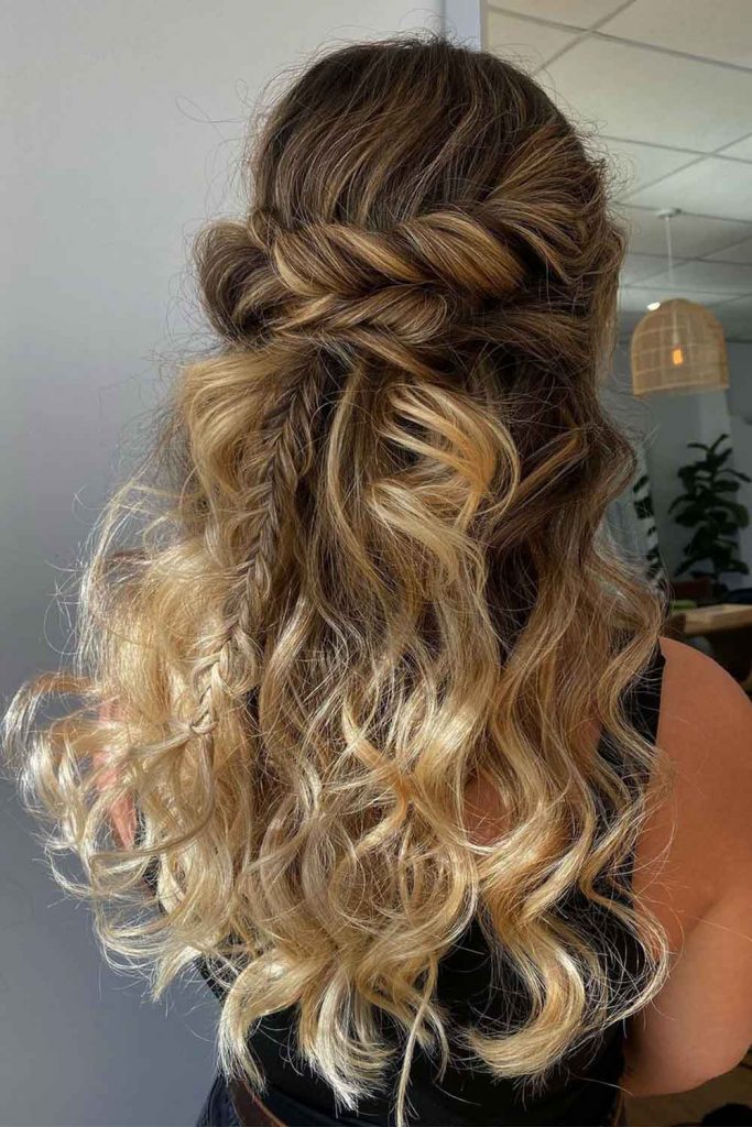 Half Up Braided Hairstyles For Long Curly Hair