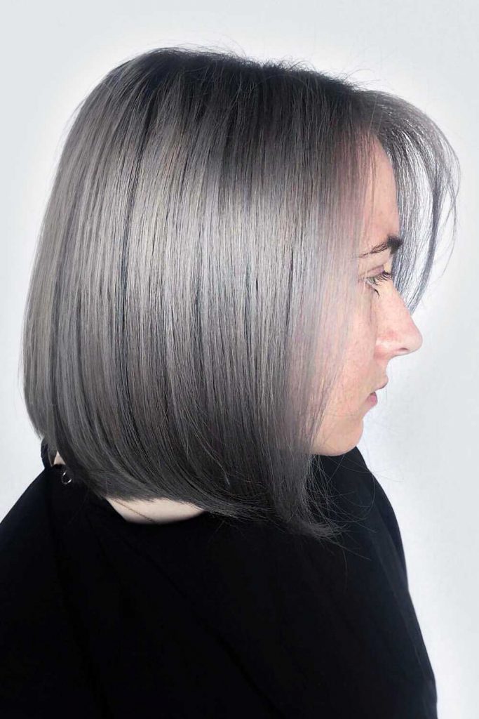 Grey Hair with Dark Roots #shortgreyhair #shorthairstyles #greyhairstyles