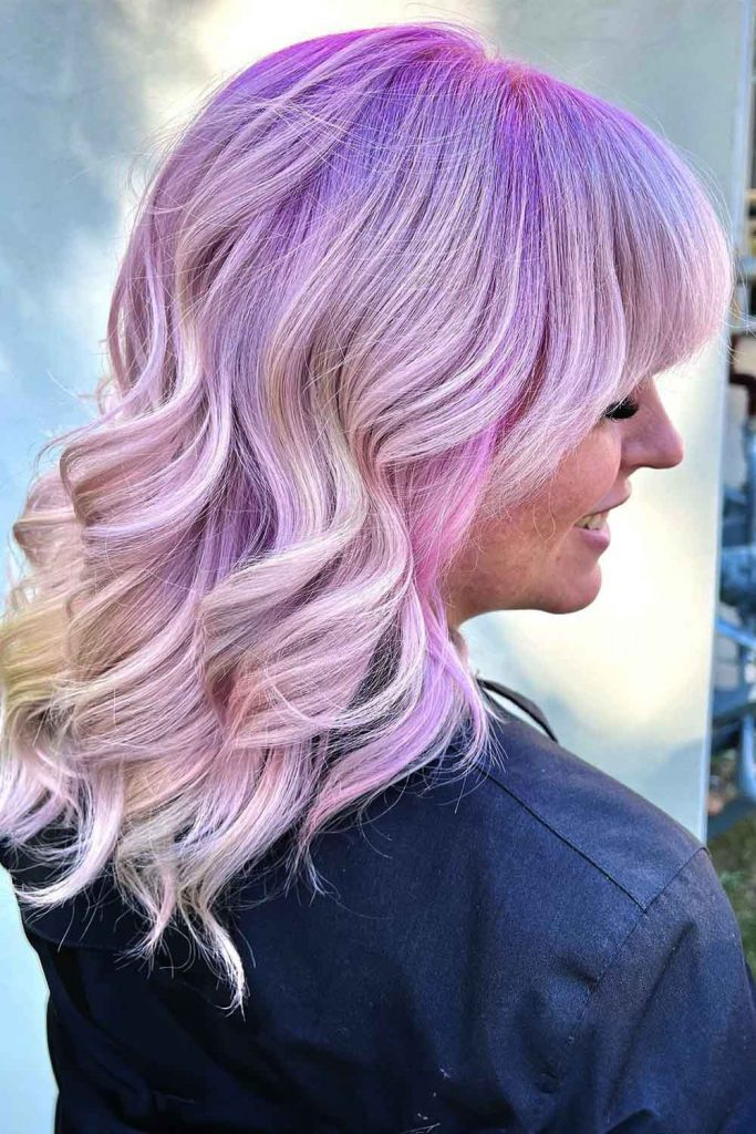 Layered Haircut With Lavender Ombre