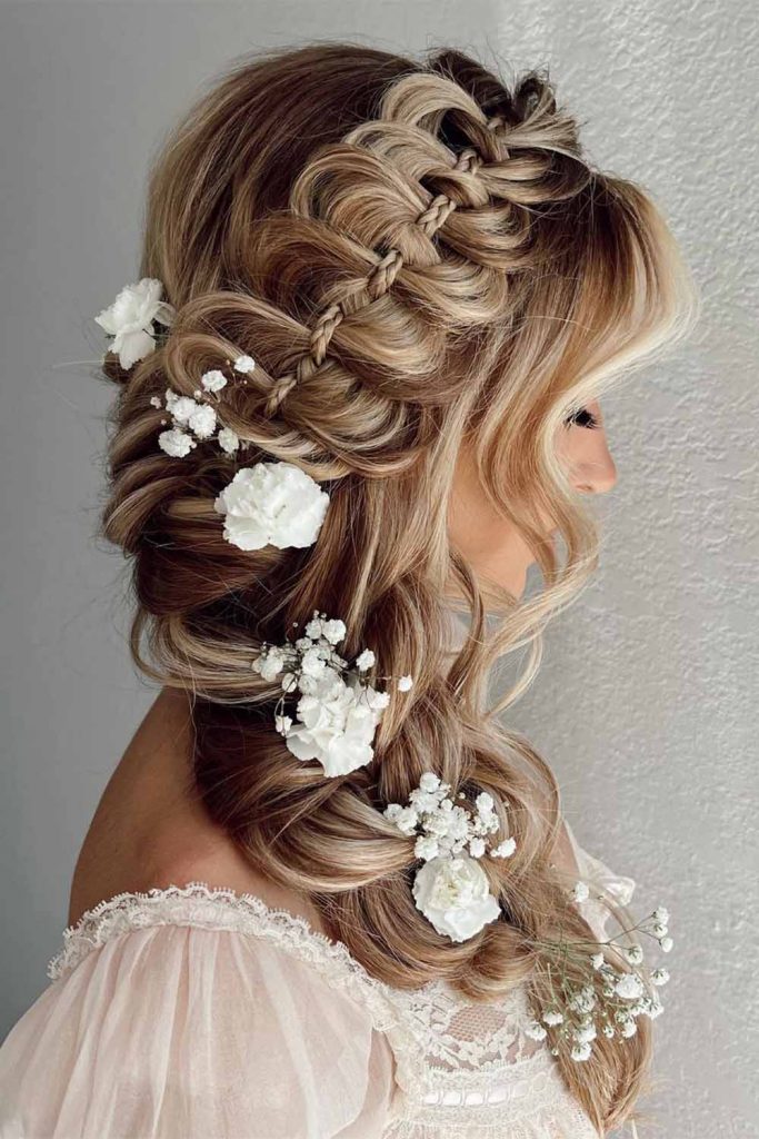 Braid with Floral Accessories