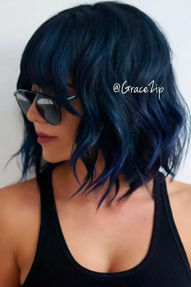 Layered Lob With Arched Bangs