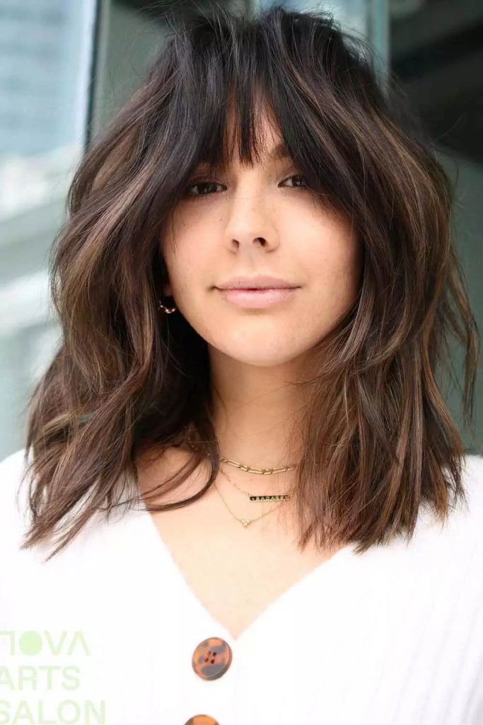 Straight Long Hairstyles With Bangs 