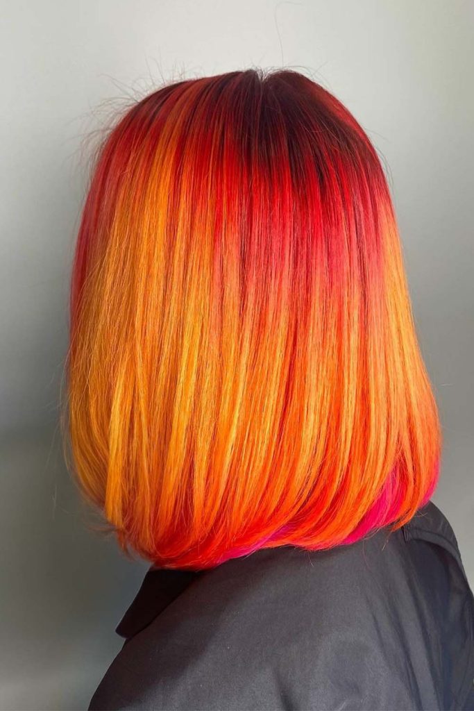 Red and Orange Double Ombre