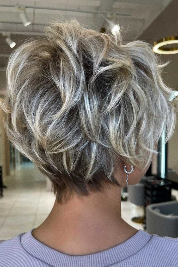 Messy, Bright And Short Hairstyles For Women Over 50