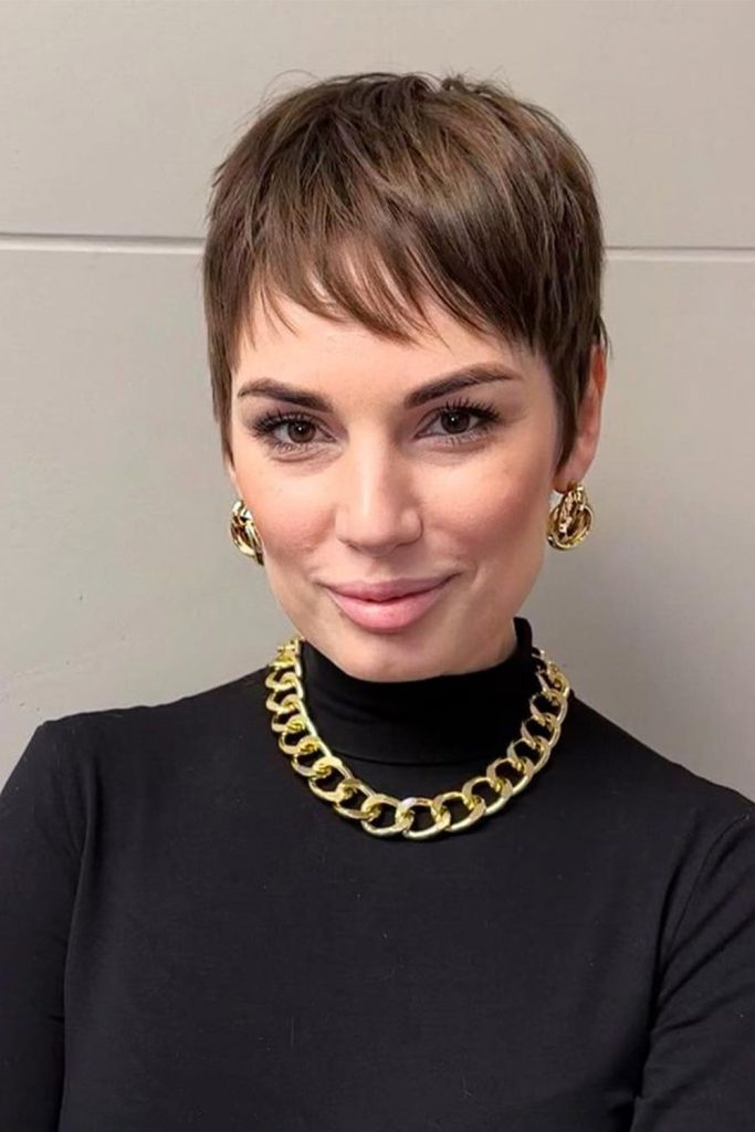 Short Pixie with Layered Baby Bangs
