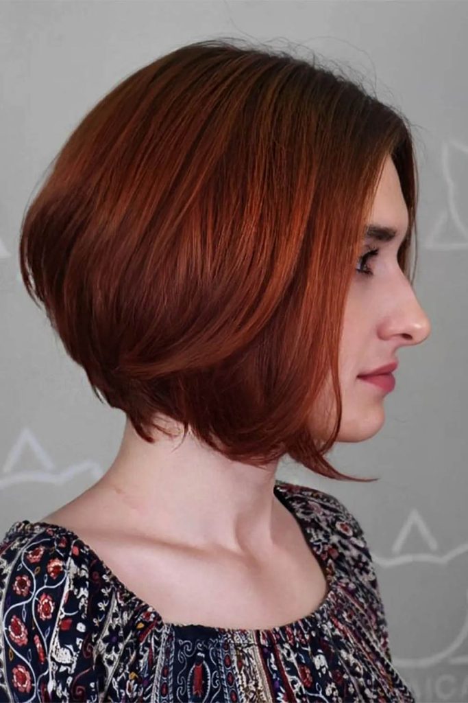 Rounded Copper Bob Cut