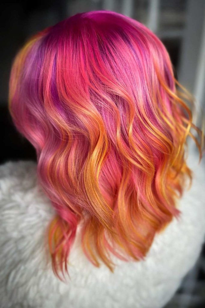 Sunset Colors for Messy Bob 