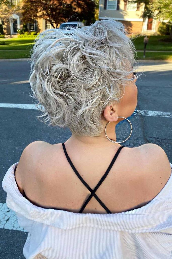 Pixie Curly Cut With Carefree, Tousled Waves #curlypixiehair #curlypixie #pixie