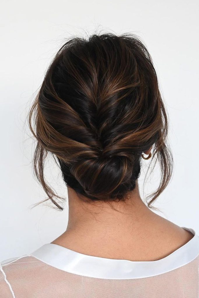A Low Bun with an Accent at the Back