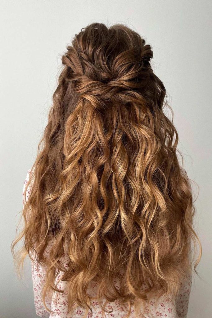 Twisted Half Up Long Hairstyles