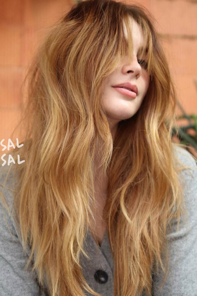 Layered Hair with Curtain Bang Style