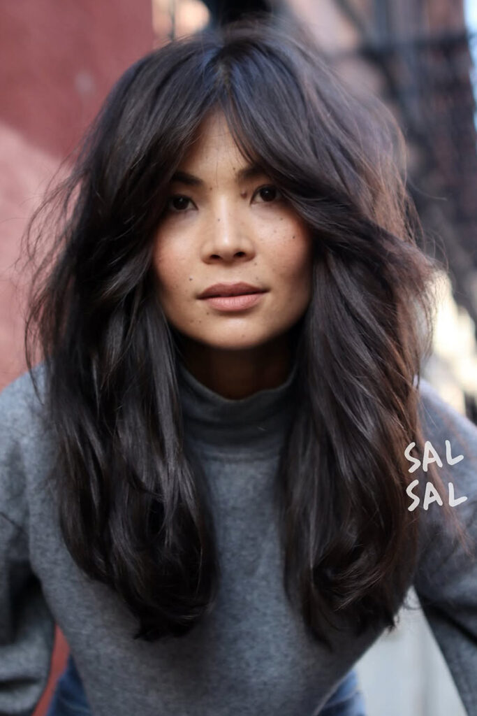 Long Thick Hair with Curtain Bang